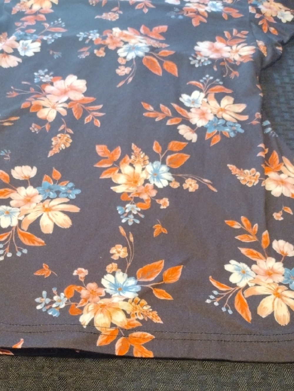 Floral Wrap-Front Blouse in Black and Orange - Picture 13 of 13